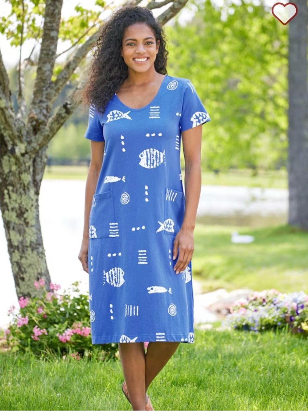 M. Mac Women's Periwinkle Blue Short Sleeve 100% cotton Dress. Size Small